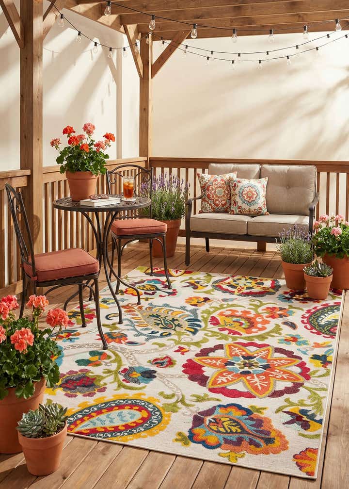 7' 10 x 10' Easy-Clean Casablanca Indoor / Outdoor Rug