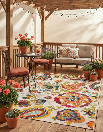 7' 10 x 10' Easy-Clean Casablanca Indoor / Outdoor Rug