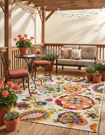 7' 10 x 10' Easy-Clean Casablanca Indoor / Outdoor Rug