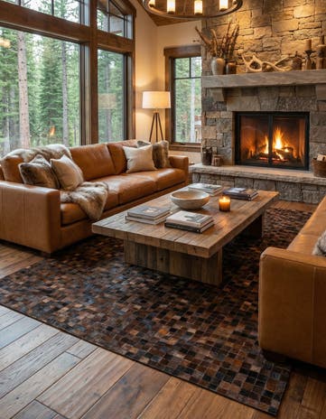 5' 11 x 8' 11 Cowhide Stocks Rug