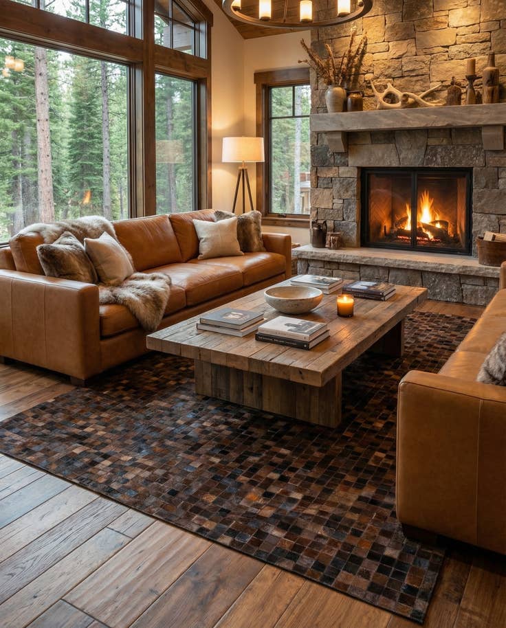 Detail image of 5' 11 x 8' 11 Cowhide Stocks Rug
