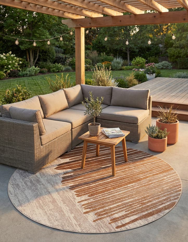 7' 10 x 7' 10 Easy-Clean Modern Indoor / Outdoor...