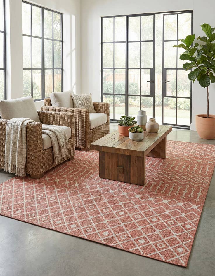 Detail image of 10' x 13'  Washable Trellis Indoor / Outdoor Rug
