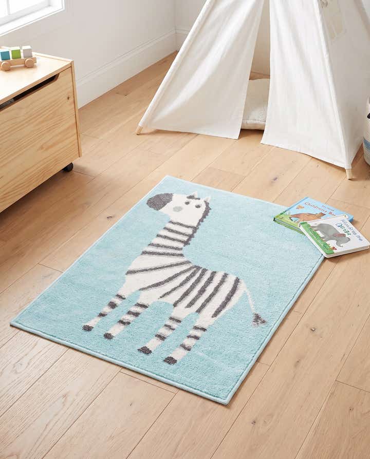 65cm x 90cm Zebra Whimsy Kids Tapis