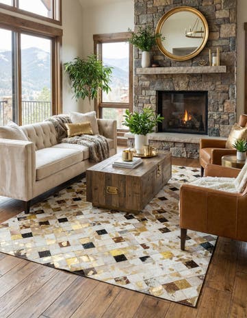 5' x 7' 9 Cowhide - Patchwork Rug