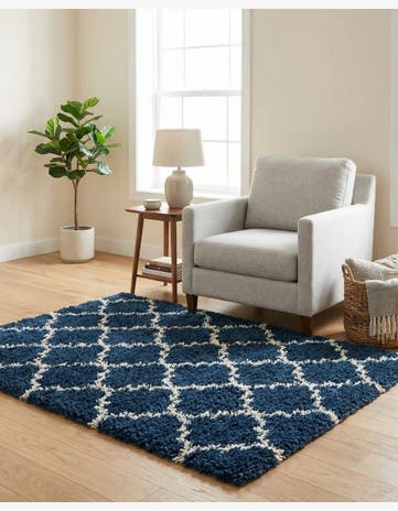 4' x 4' Trellis Shag Square Rug