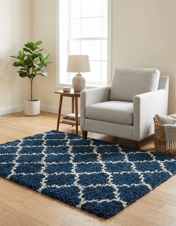 4' x 4' Lattice Shag Square Rug