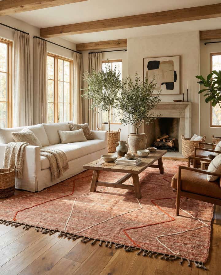 9' x 12' 2 Hand Knotted Moroccan Wool Rug