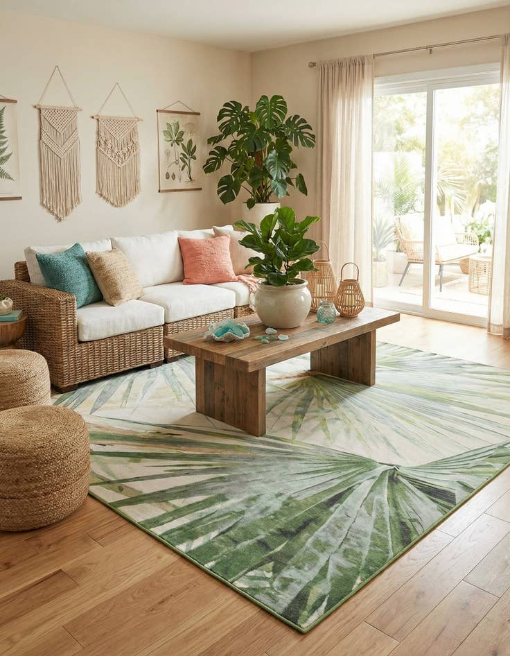 Detail image of 10' x 10'  Washable Jill Zarin Caribbean Indoor / Outdoor Square Rug