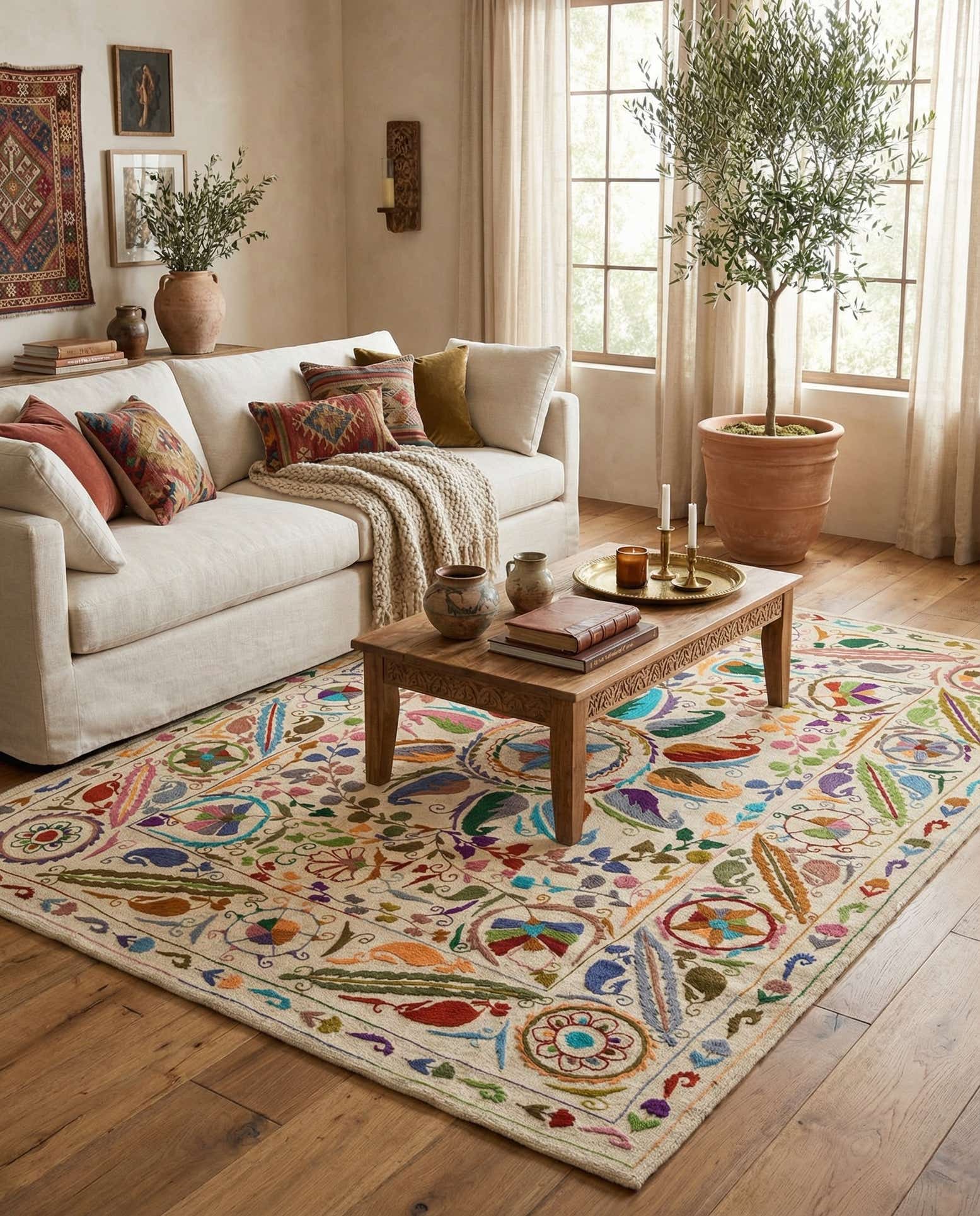 5' 9 x 7' 6 Hand Knotted Marok Kilim Rug