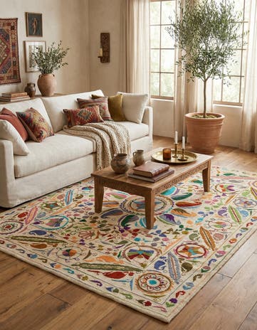 5' 9 x 7' 6 Hand Knotted Marok Kilim Rug
