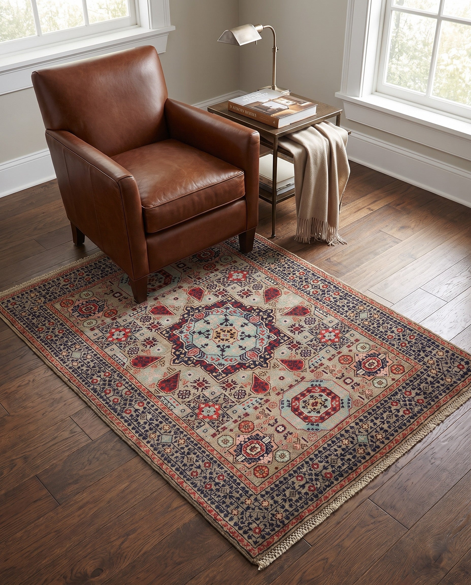 3' 4 x 5' Hand Knotted Mamluk Ziegler Rug