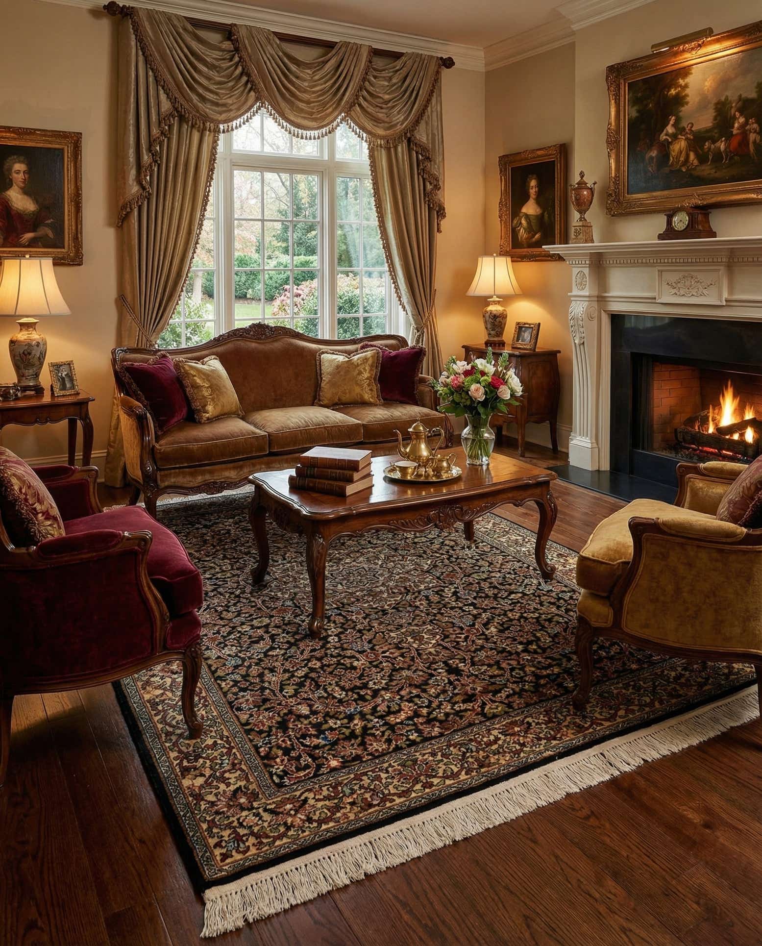 4' 3 x 6' 2 Hand Knotted Kashmir Oriental Wool Rug