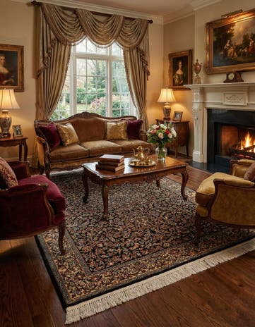 4' 3 x 6' 2 Hand Knotted Kashmir Oriental Wool Rug