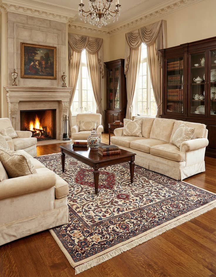 Detail image of  7' 8 x 11' 6 Tabriz Wool Rug