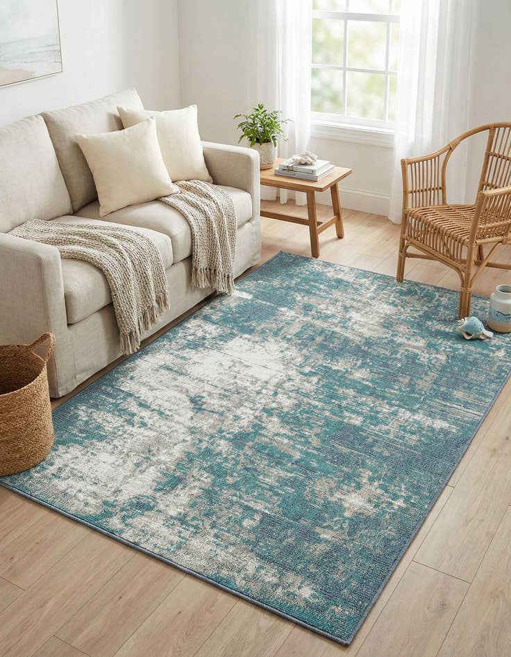 Detail image of 4' x 6'  Washable Coastal Indoor / Outdoor Rug