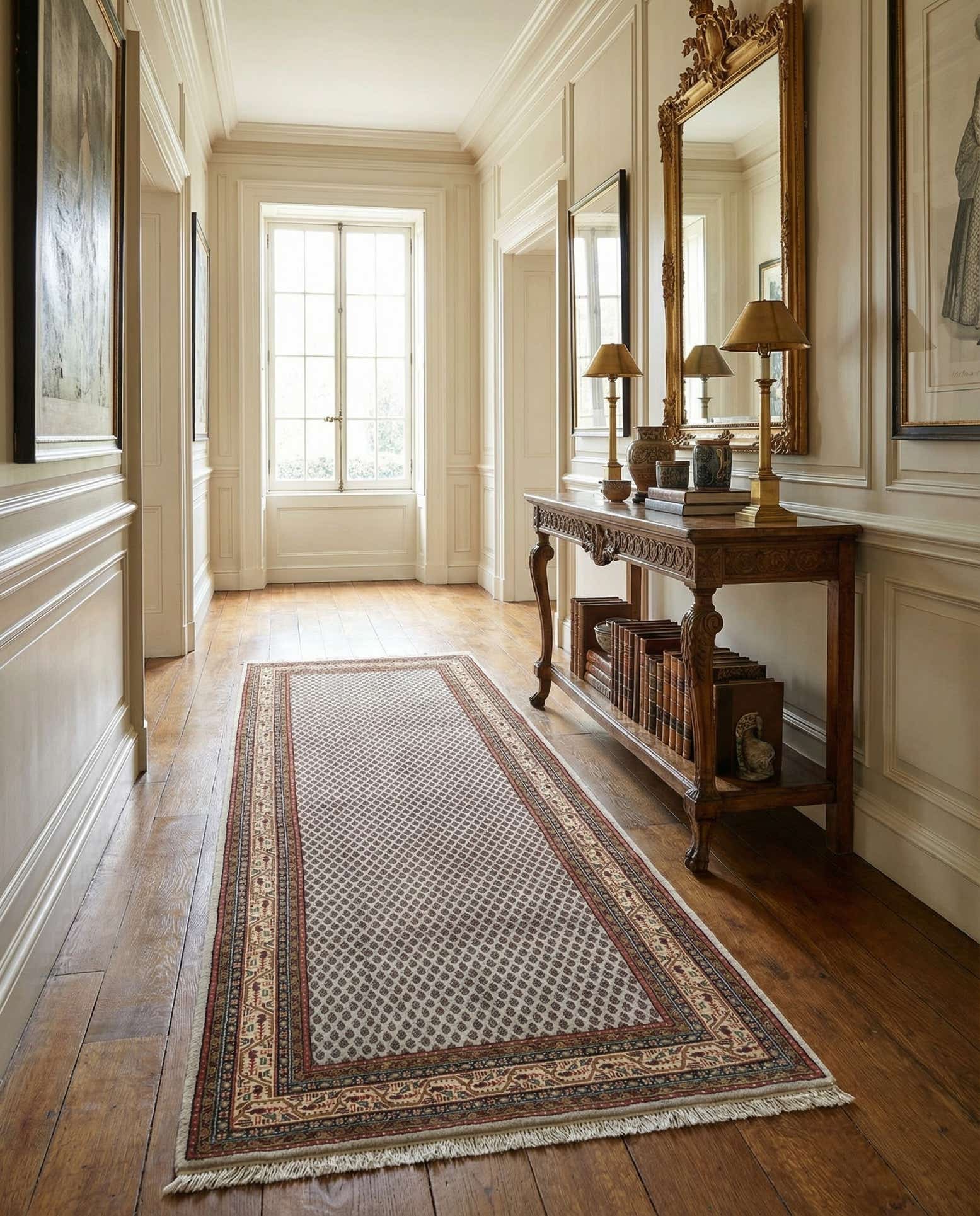 6' x 11' 4 Hand Knotted Mir Wool Runner Rug