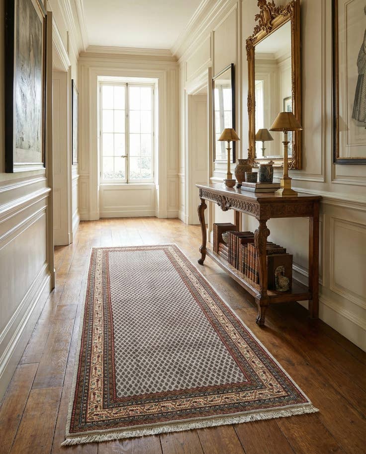 Detail image of 6' x 11' 4 Hand Knotted Mir Wool Runner Rug