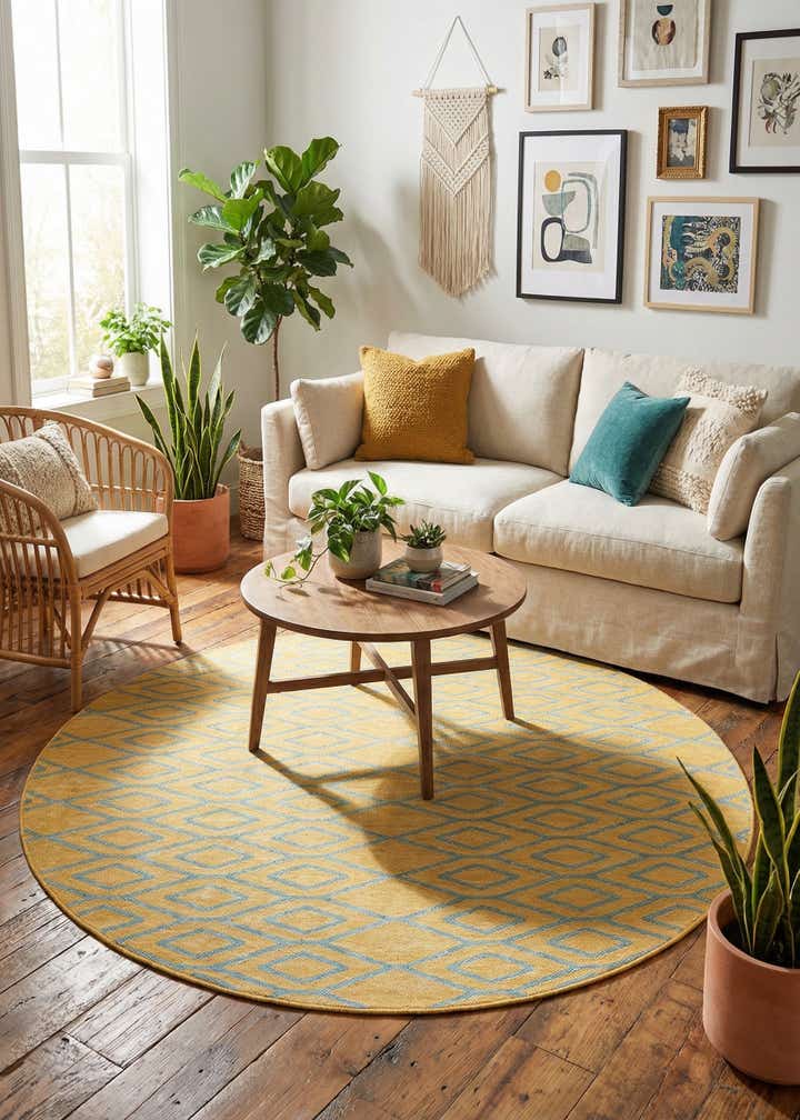 6' 7 x 6' 7 Easy-Clean Jill Zarin Turks and Caicos Indoor / Outdoor Round Rug