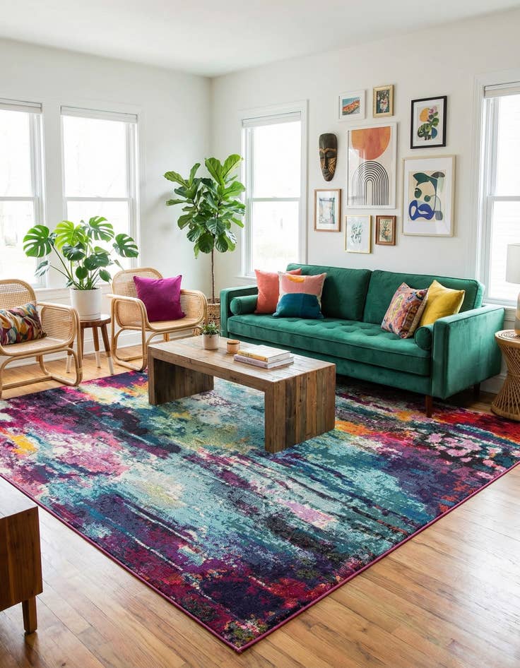 Detail image of  10' x 10'  Washable Theia Square Rug