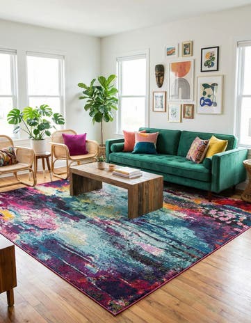 Washable Theia Square Rug