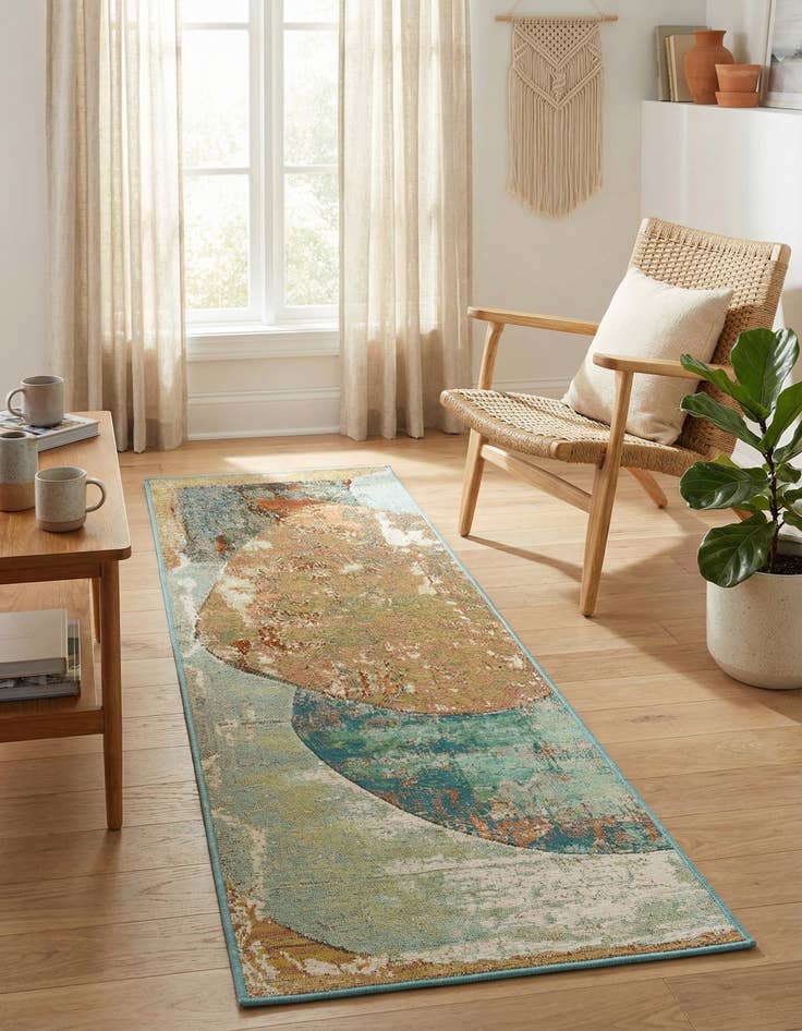 Detail image of 2' x 6' 1  Washable Modern Indoor / Outdoor Runner Rug