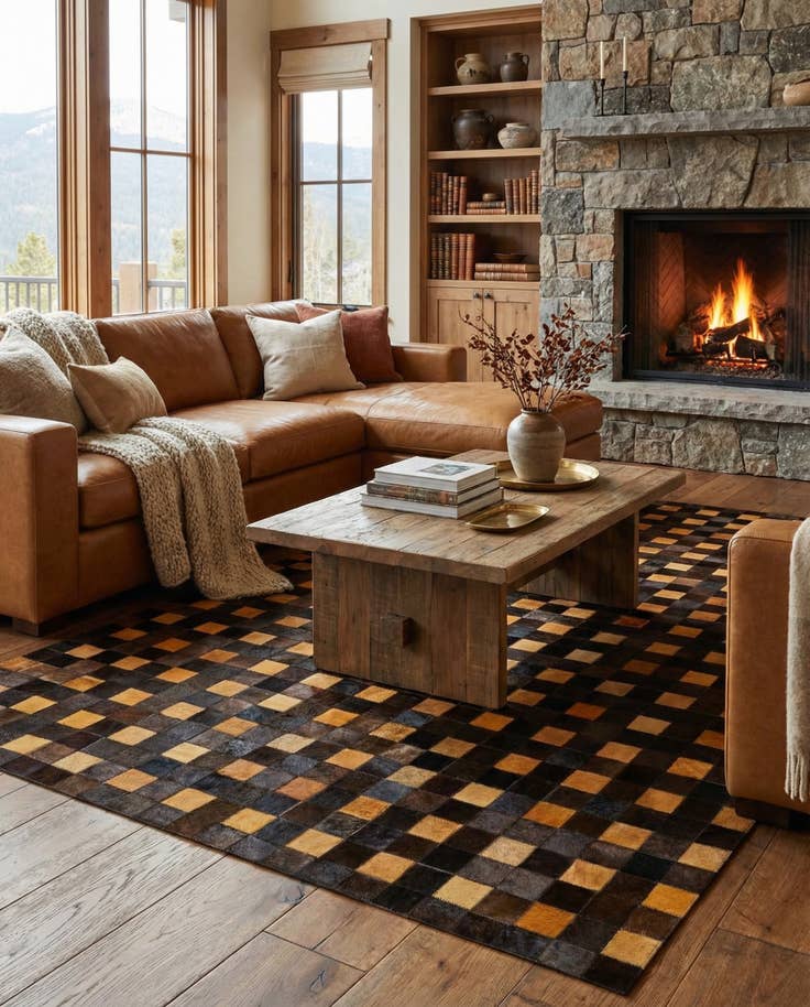 Detail image of 5' 2 x 7' 11 Cowhide - Patchwork Rug