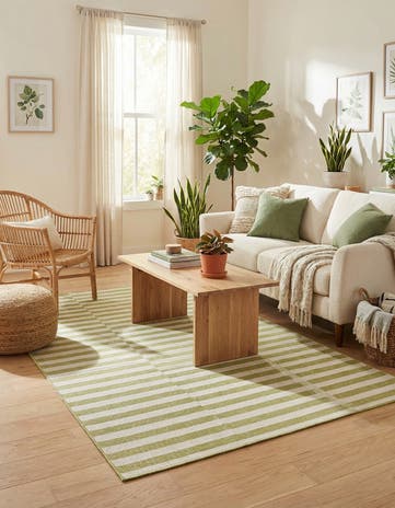 5' 3 x 8' Easy-Clean Ribbon Indoor / Outdoor Rug