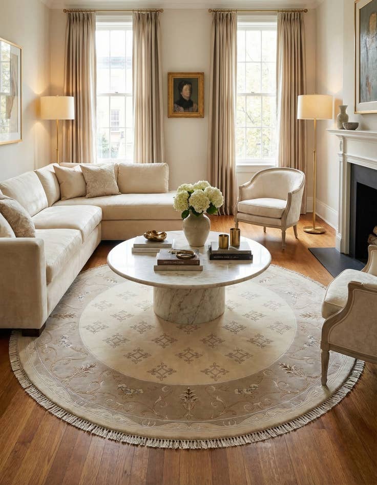 Detail image of 8' 3 x 8' 3  Hand Knotted Darya Wool Round Rug