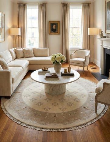 8' 3 x 8' 3 Hand Knotted Darya Wool Round Rug