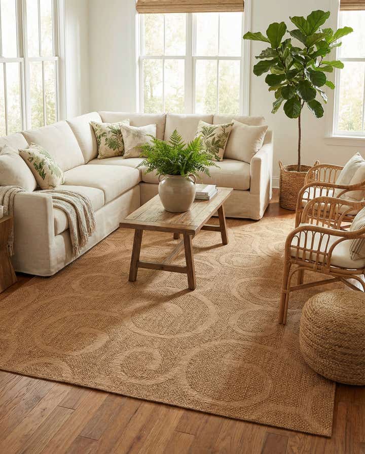 8' x 11' 4 Easy-Clean Botanical Indoor / Outdoor Rug
