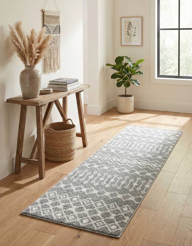 Detail image of  2' x 6' Moroccan Trellis Runner Rug