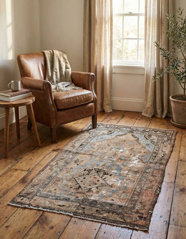 Detail image of 3' 4 x 5' 8  Hand Knotted Ultra Vintage Persian Wool Rug