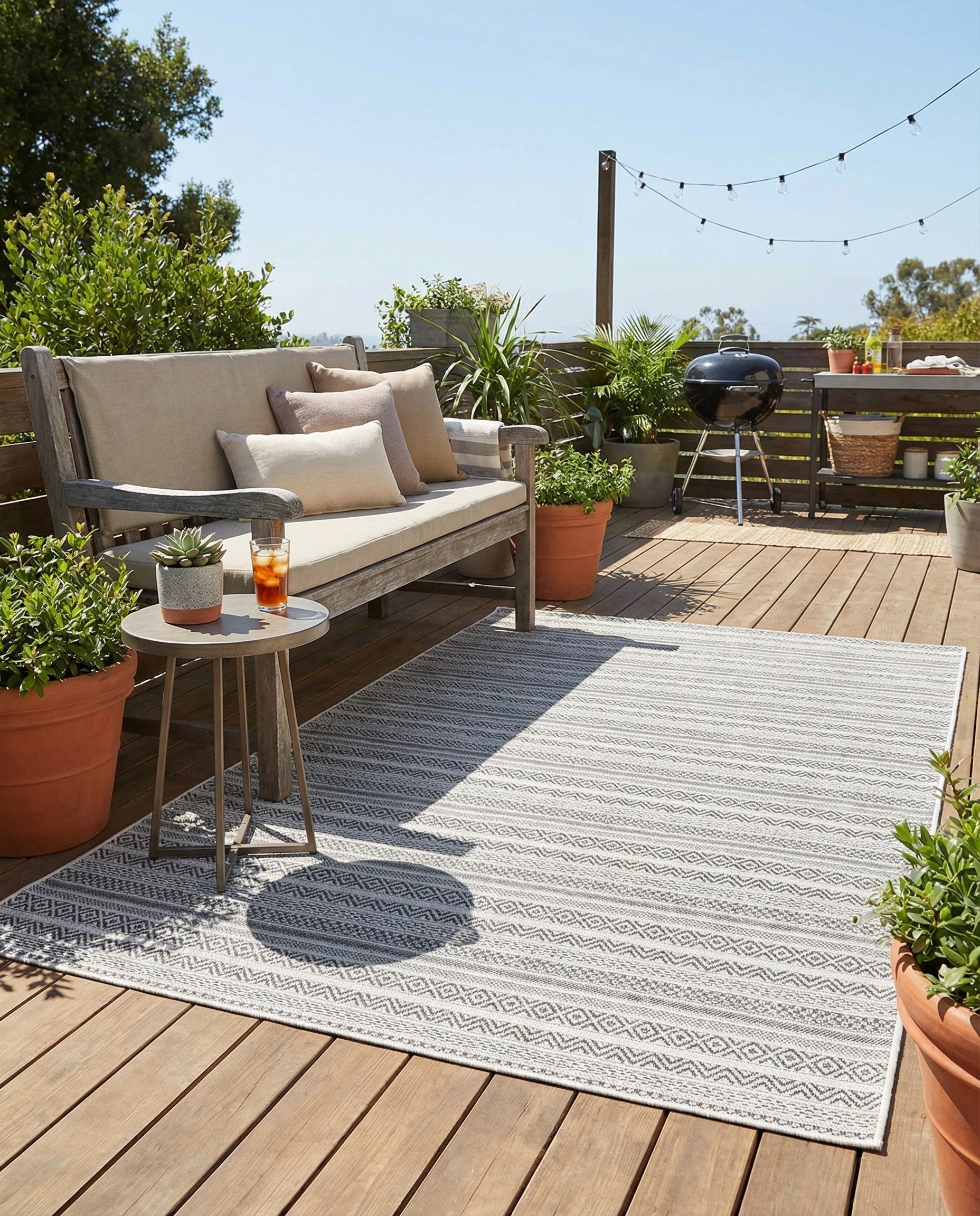  5' 3 x 8'  Washable Ribbon Indoor / Outdoor Rug