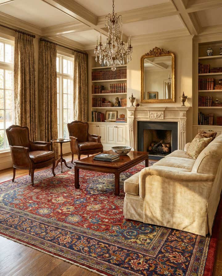10' x 12' 9 Hand Knotted Isfahan Persian Wool Rug