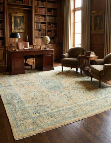 9' 8 x 12' 7 Hand Knotted Farahan Persian Wool Rug