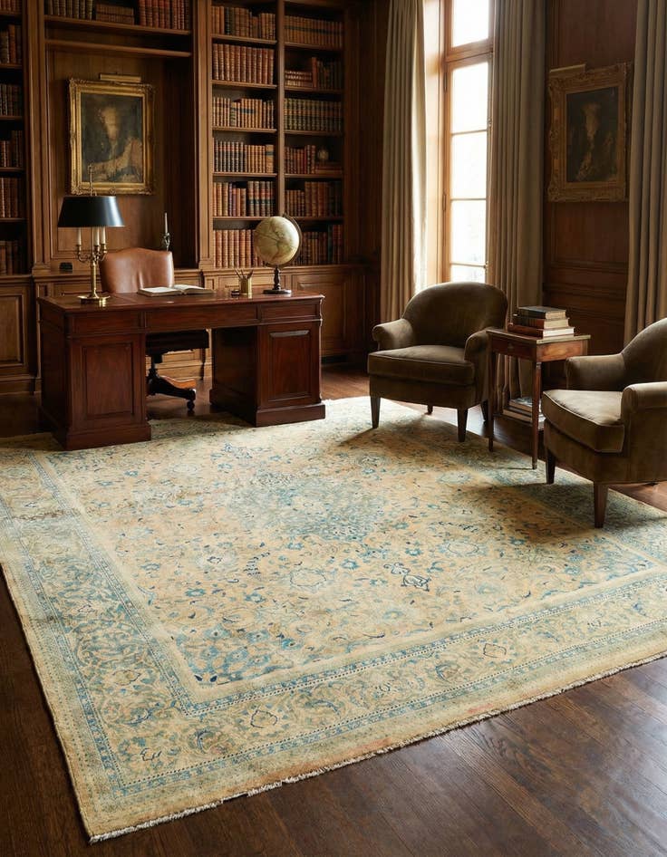 Detail image of 9' 8 x 12' 7  Hand Knotted Farahan Persian Wool Rug