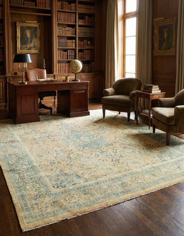 9' 8 x 12' 7 Hand Knotted Farahan Persian Wool Rug