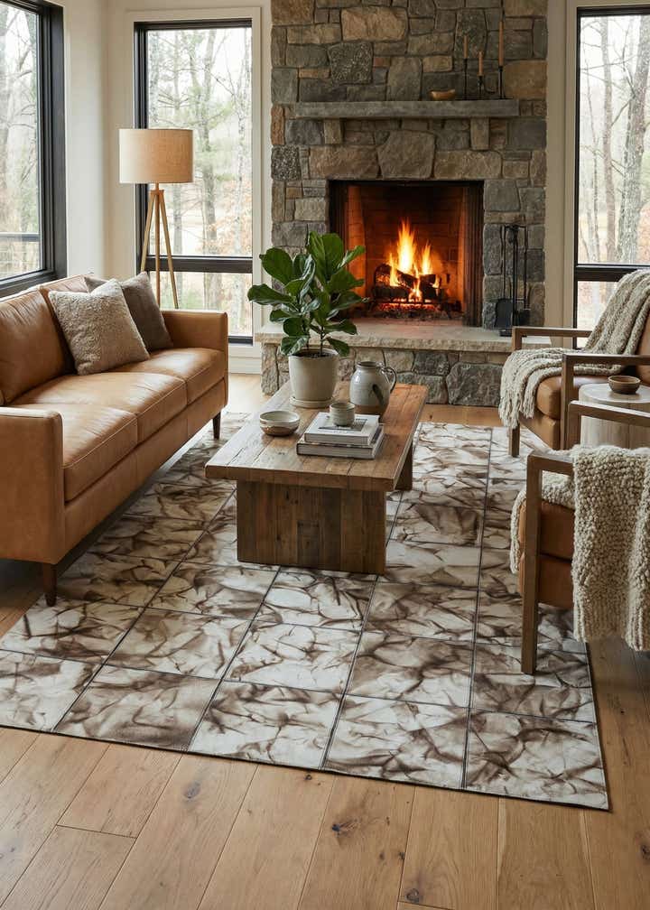 4' 11 x 7' 10 Cowhide - Patchwork Rug