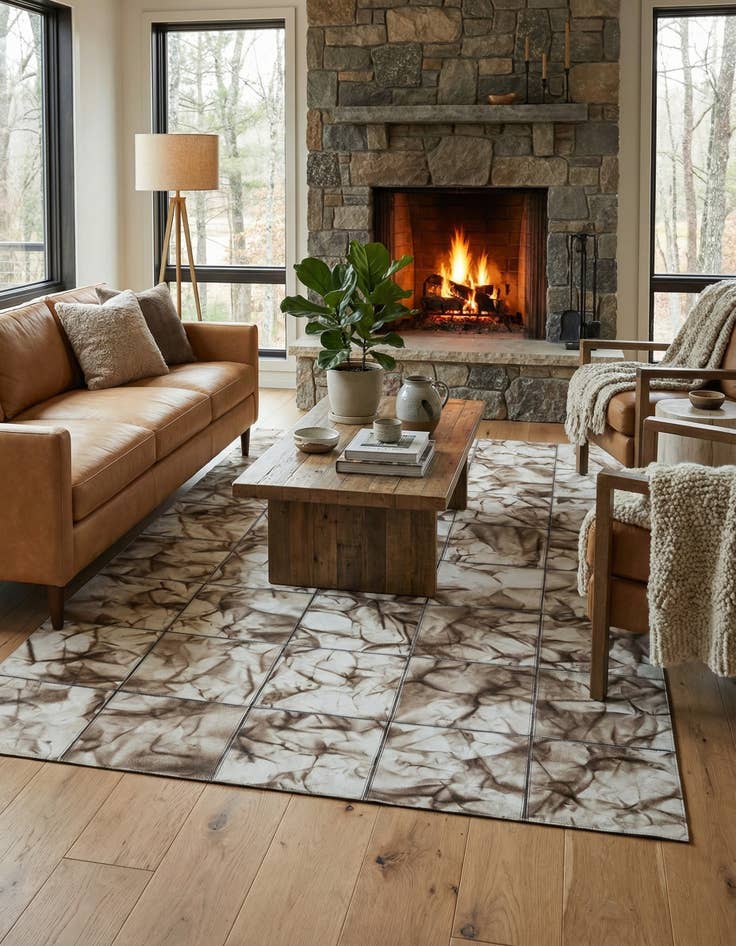 Detail image of 4' 11 x 7' 10 Cowhide - Patchwork Rug