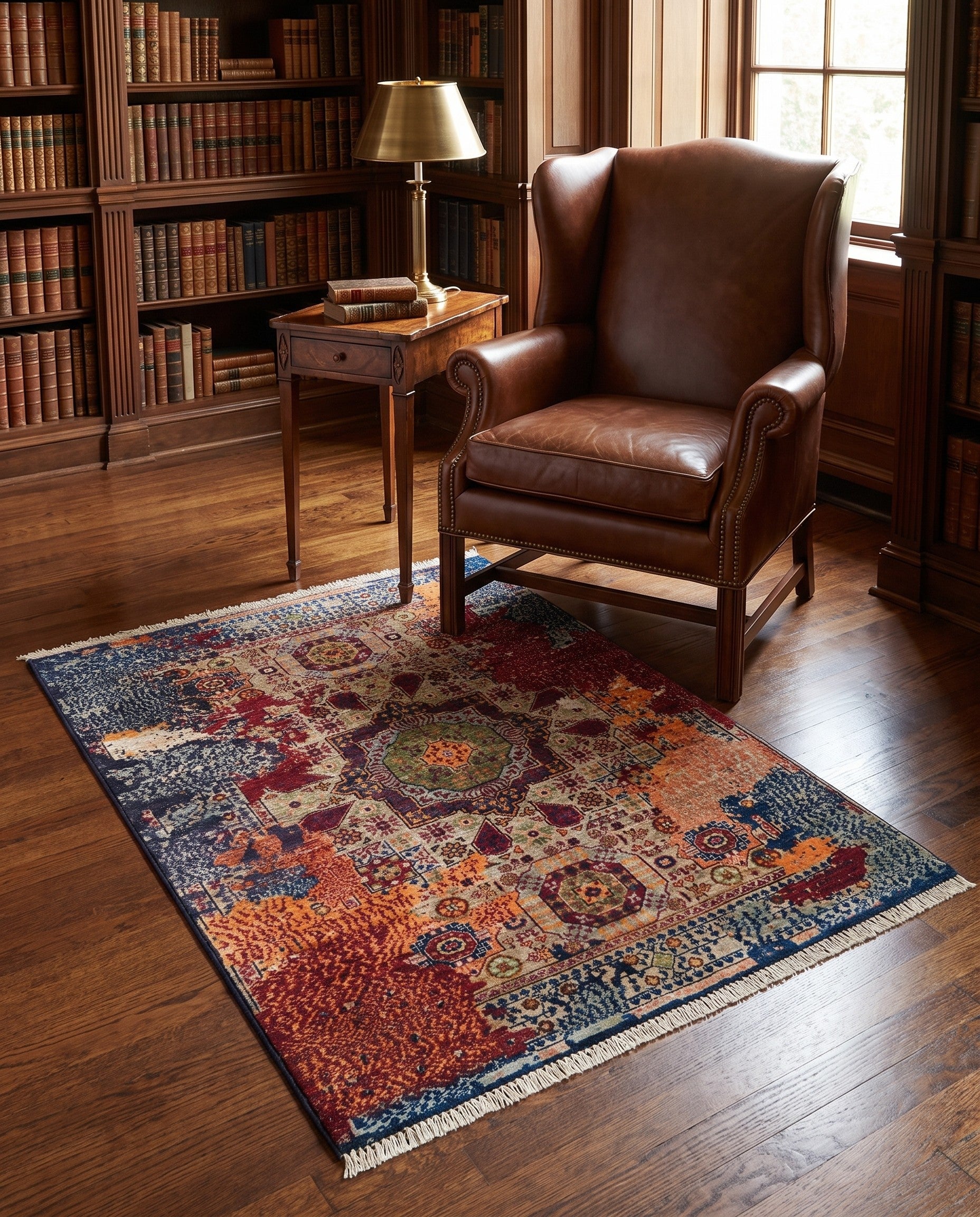 3' 4 x 4' 1 Hand Knotted Mamluk Ziegler Rug