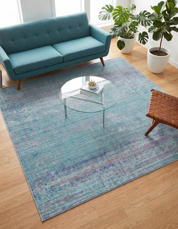 Light Blue Alexis Square Rug