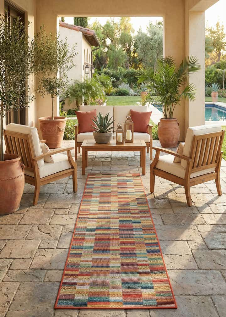 2' 7 x 12' Easy-Clean Baja Indoor / Outdoor Runner Rug