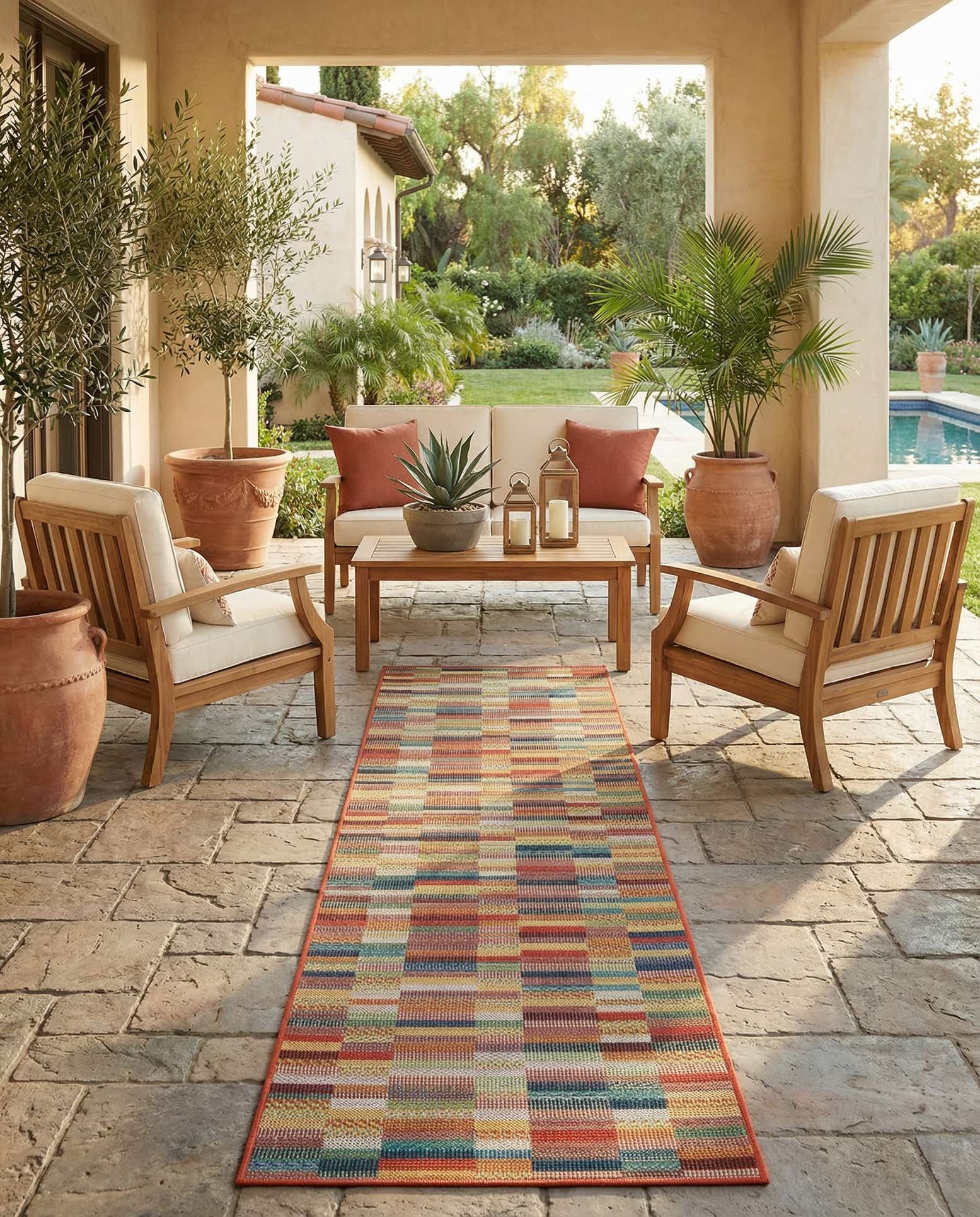 2' 7 x 12' Easy-Clean Baja Indoor / Outdoor Runner Rug