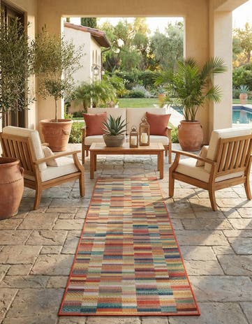 2' 7 x 12' Easy-Clean Baja Indoor / Outdoor Runner Rug