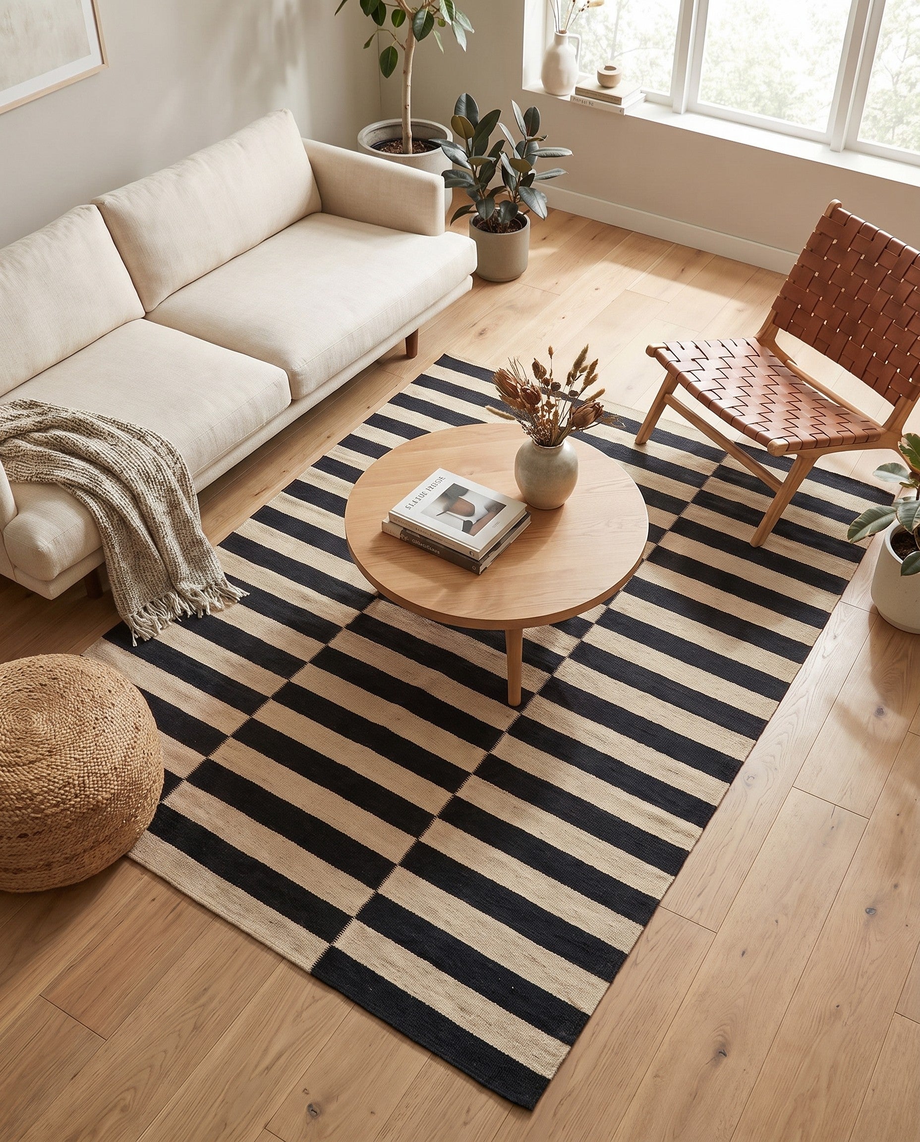 4' 3 x 6' Hand Woven Kilim Modern Wool Rug