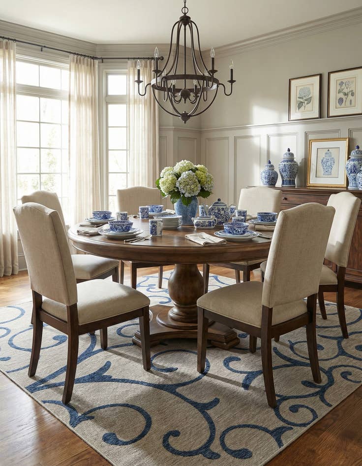 Detail image of 10' 8 x 10' 8 Easy-Clean Botanical Indoor / Outdoor Square Rug