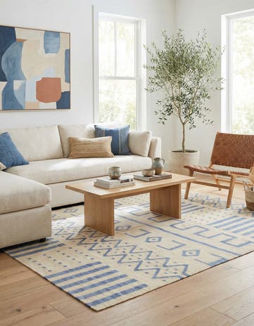 5' 1 x 6' 2 Hand Woven Kilim Modern Wool Rug