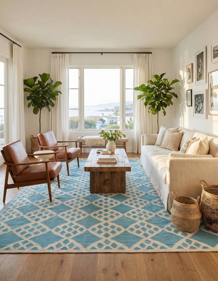 Detail image of 8' 7 x 11' 8  Hand Woven Kilim Modern Wool Rug