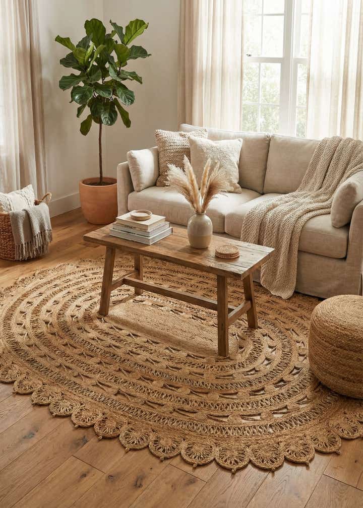 7' 10 x 10' Handmade Braided Jute Oval Rug